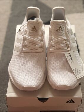 adidas White Knit Running Sneakers